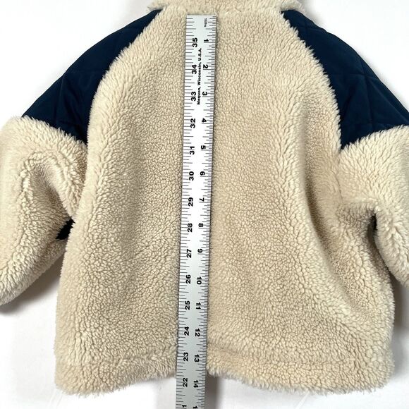 Zara Kids Fleece Zip Up Coat Toddler 12-18M Cream Tan Pockets Soft Cozy - Picture 7 of 7